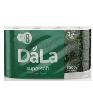 Бумага туалетная Dala, 3 сл., 8 шт.