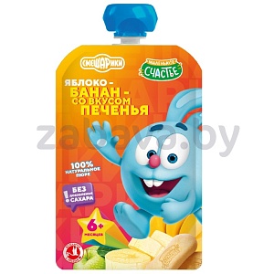 Пюре «Маленькое счастье» «Смешарики», 85 г, в ассорт.