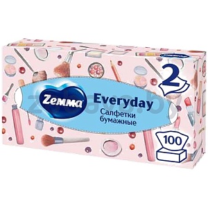 Салфетки бумажные Zemma, Everyday, 2 слоя, 100 шт.