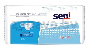 Подгузники для взрослых Seni Super Classic Large, 100–150 см, 30 шт.