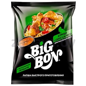 Лапша б/п Big Bon, курица и соус сальса, 75 г
