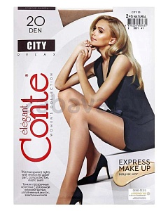 Колготки Conte Elegant, City, женские, 20 ден, размер 2–4, nero/bronz/натурал