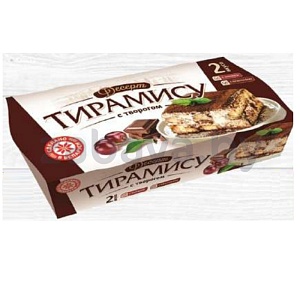 Десерт Buonissimo «Тирамису» с творогом, 150 г, вишня-шоколад