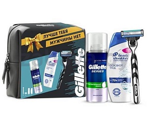 Набор Gillette Mach3 (бритва, пена для бритья, шампунь)