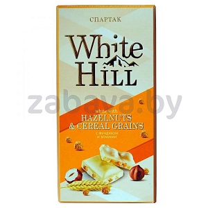 Шоколад белый White Hill, фундук и злаки, 90 г