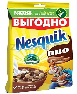 Готовый завтрак Nesquik шоколадный или Duo, 700 г
