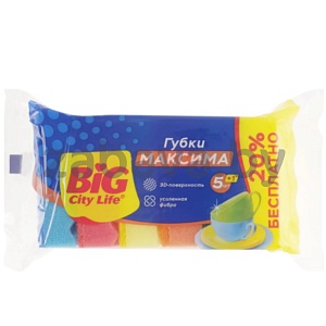 Губки кухонные Big City Life, «Максима», 5+1 шт.