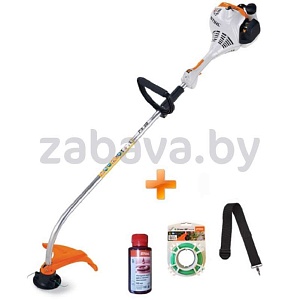 Бензиновый триммер Stihl FS 38 + лямка для мотокосы, косильная струна и масло Stihl двухтактное