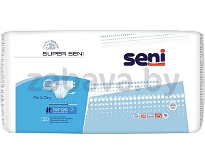 Подгузники для взрослых Seni Super Large, 100–150 см, 30 шт.