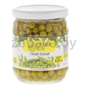Горошек зеленый Under Sun, 430 мл/390 г
