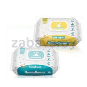Детские влажные салфетки Sunny Bunny, 63 шт.