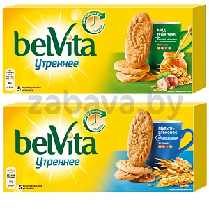 Печенье BelVita «Утреннее», мед и фундук/мультизлак., 225 г