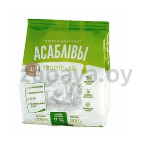 Творог «Асаблiвы», А2, 7%, 200 г