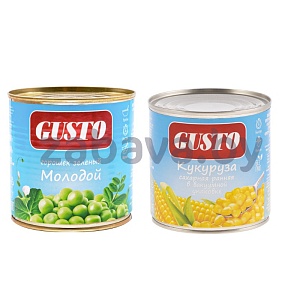 Кукуруза сахарная или горошек молодой Gusto, 340/400 г