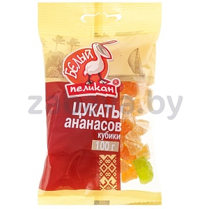 Ананасы сушёные «Белый пеликан», кубики, 100 г