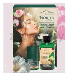Набор подар. Nord'S Secret, гель д/душа + дез. натур., 300+50 мл