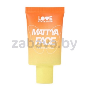 Тональн. крем Love Generation, Matt'Ya Face, с экстр. матчи, матир.