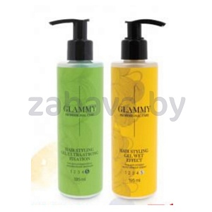 Гель д/укладки волос Glammy, мокр. эффект или ультрасильн. фикс., 195 мл