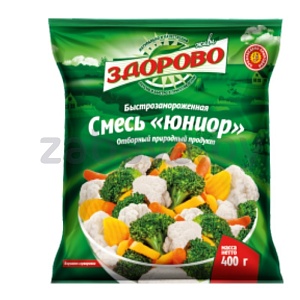 Смесь овощная «Живи здорово» «Юниор», замор., 400 