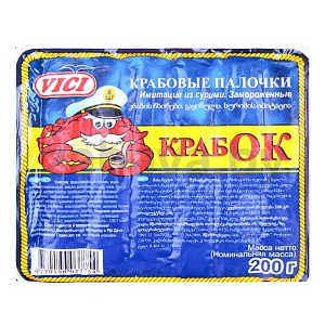 Крабовые палочки Vici, «Крабок», замор., 200 г
