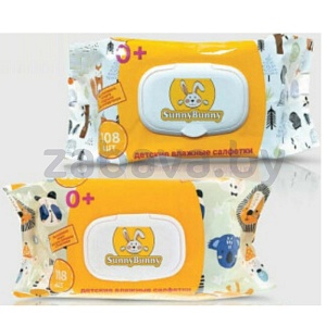 Влажные салфетки Sunny Bunny, детские, 108 шт., в ассорт.