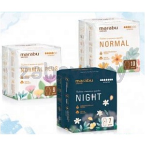 Прокладки гигиенические Marabu, 7/9/10 шт.