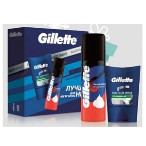 Набор подарочный Gillette, гель после бритья + пена для бритья, 75/200 мл