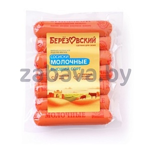 Сосиски «молочн.», вар., в/с, 370 г, «Берёзовский» МКК