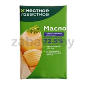 Масло сладкосливочное, «Местное Известное», 72,5%, 180 г