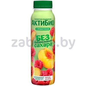 Биойогурт питьев. «Актибио», персик-малина, 1,5%, РФ, 260 г