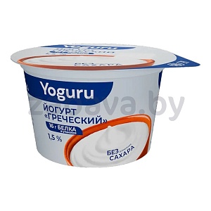 Йогурт Yoguru «Греческий», без сахара, 1,5%, 180 г