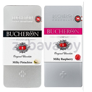 Шоколад молочный Bucheron, малина или фисташка, 100 г