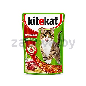 Корм для кошек Kitekat, говядина в желе, 85 г