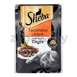 Корм Sheba, 75 г, телятина-язык в соусе