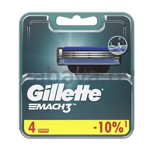 Сменные кассеты Gillette Mach3, 4 шт.
