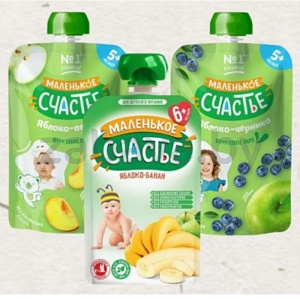 Пюре детское «Маленькое счастье», 90 г, в ассорт.