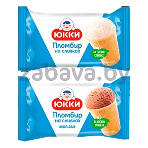Мороженое «Юкки» «Пломбир на сливках», ваниль или шок., 75 г