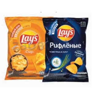 Чипсы Lay’s, рифленые, сыр или сметана и лук, 140 г