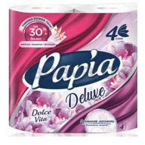 Бумага туалетная Papia Deluxe Dolce Vita, 4 сл., 4 рул.