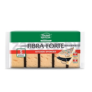 Губки кухонные «Милые мелочи» Fibra Forte, 5 шт.