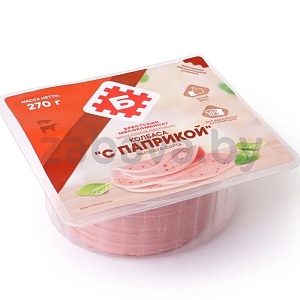 Колбаса вар. «С паприкой», в/с, нарезка, 270 г, «Брестский» МК