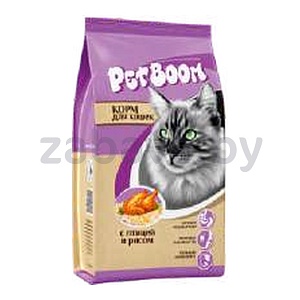 Корм PetBoom для кошек с птицей и рисом, 400 г