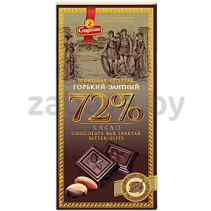 Шоколад «Спартак» горький «Элитный», 72%, 85 г