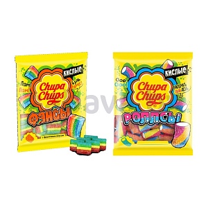 Мармелад Chupa Chups, кислые роллы или фансы, 70 г