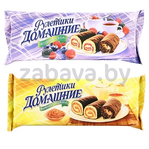 Мини-рулеты бисквитные «Домашние», 150 г, ягоды лесн. или вар. сгущенка