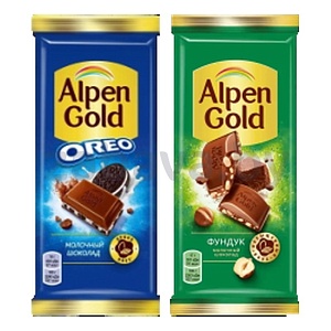 Шоколад молочн. Alpen Gold Oreo или фундук, 85 г