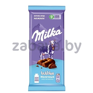 Шоколад Milka Bubbles, молочный пористый, 72 г