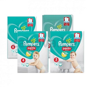 Подгузники-трусики Pampers, в ассортименте
