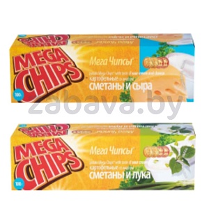 Чипсы картофельные Mega Chips, сметана и лук или сметана и сыр, 100 г