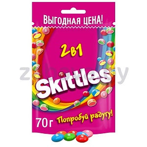 Драже Skittles 2 в 1, в сахарной глазури, 70 г